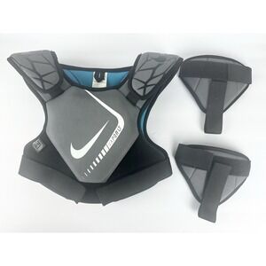 Nike Youth LT Shoulder Pads-Black Grey Football Lacrosse Protective Gear-Sz L/YL